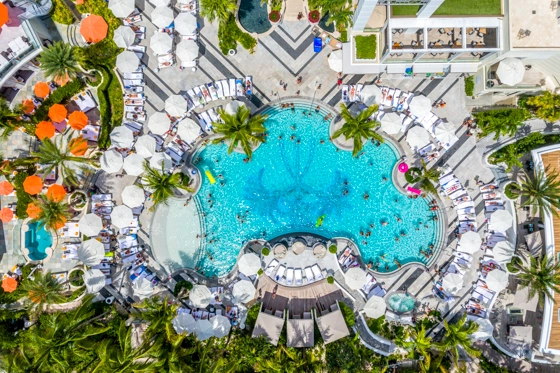 Florida with Hotel and Pool and Umbrella