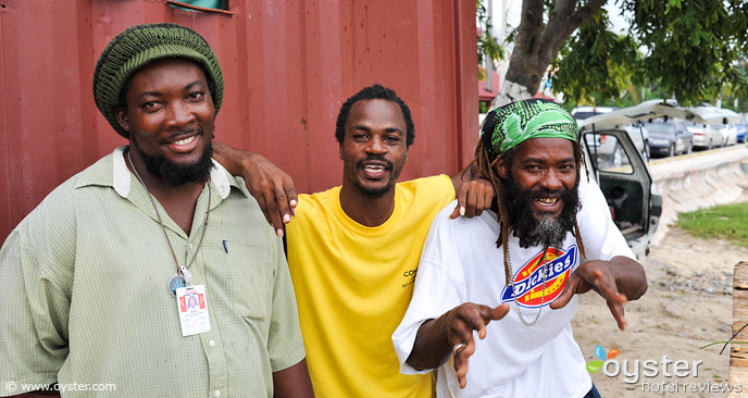 Some happy Jamaicans in Montego Bay