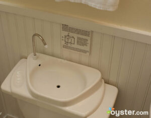 The toilet-top sinks at the Good Hotel conserve water with each flush.