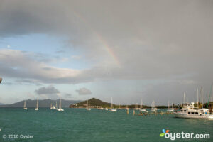 Rainbow over a bay in St. Thomas