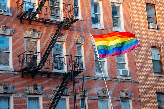 A rainbow flag flies in New York's West Village. mathiaswasik/Flickr