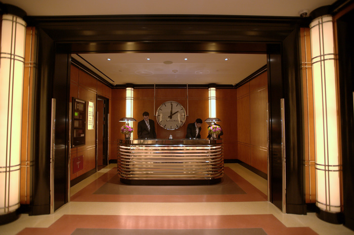 Front desk at The Chatwal, a new luxury hotel in Times Square