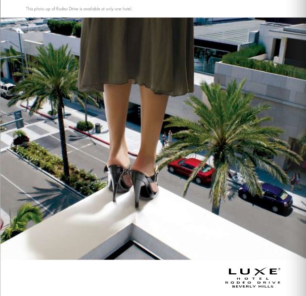 The front of a postcard from Luxe Beverly Hills Rodeo Drive