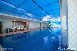 The gorgeous indoor pool has great views and a Jacuzzi