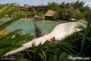 Kids love the long, winding slide at the pool at the Disney Animal Kingdom Lodge.