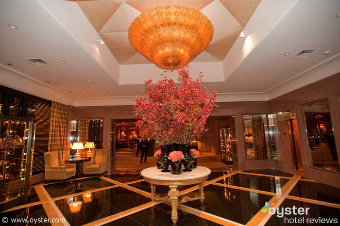Lobby of the Four Seasons Boston, which is currently offering a third night free promotional deal