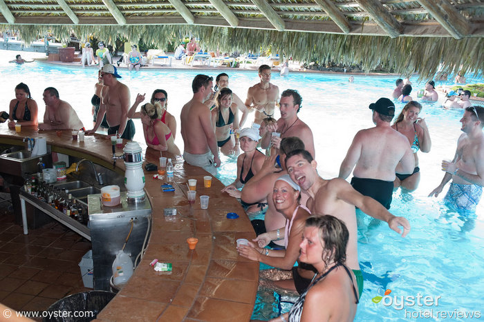 Swim-up bar at the Barcelo Bavaro Palace, a popular spring break resort in the Dominican Republic.