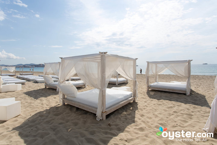 Beach Bali beds for post-party chill-out -- Ushuaia Ibiza Beach Hotel