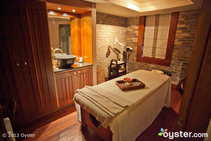 The Mandala Spa features a cozy lounge area and an extensive treatment menu.