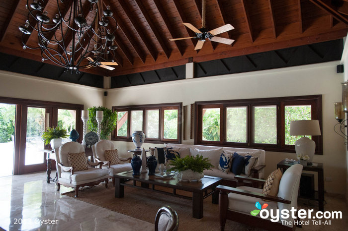 Stylish villas have large living areas with elegant decor, and full kitchens.